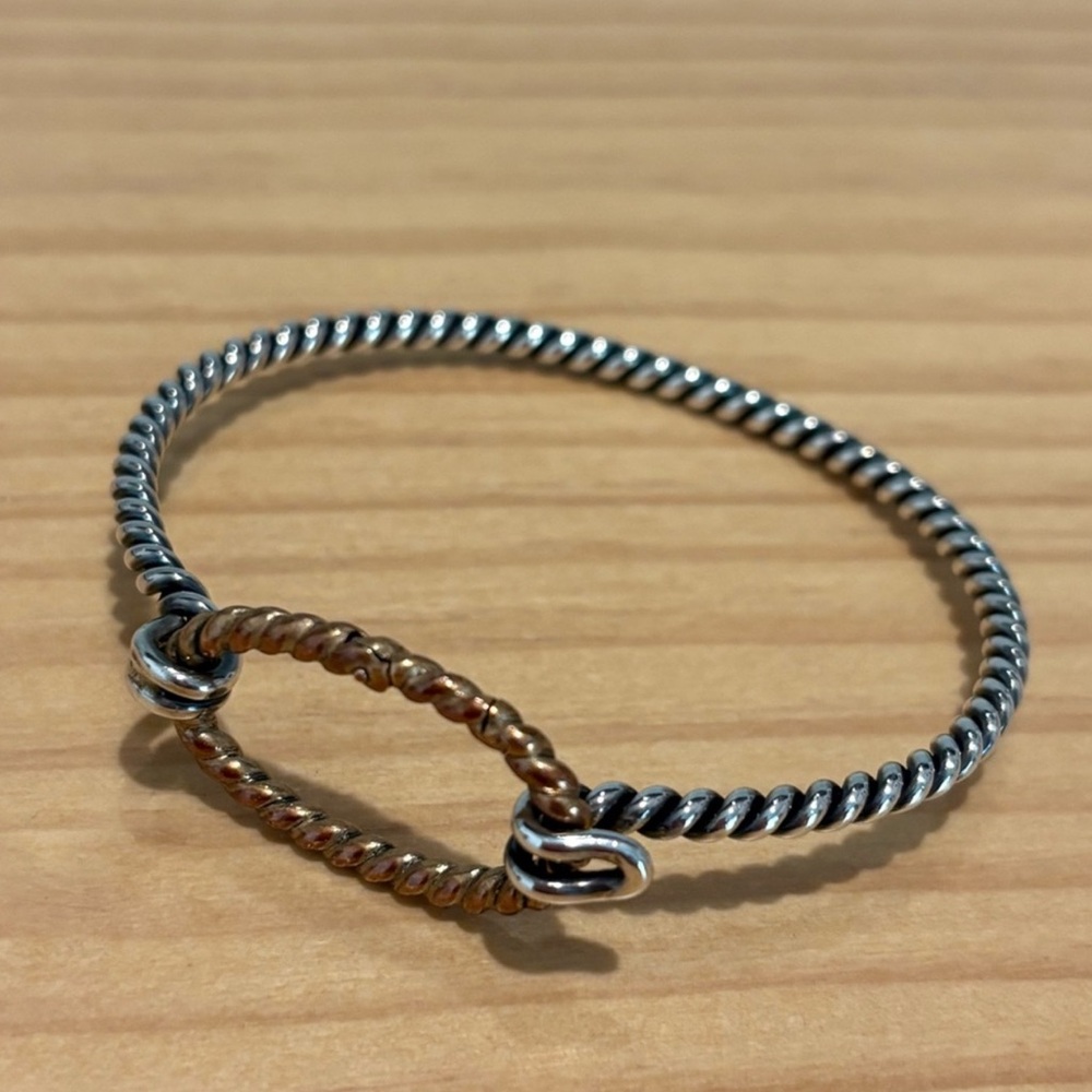 James Avery Silver and Gold Twisted Bracelet (Retired)